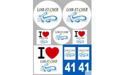 Département 41 le Loir et Cher (8 autocollants variés) - Autocollant(sticker)