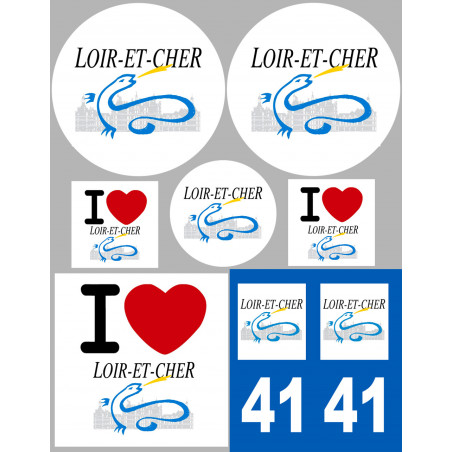 Loir et Cher (8 autocollants variés) - Autocollant(sticker)