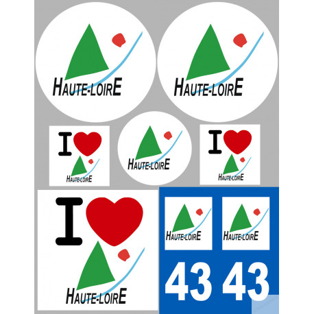Département 43 la Haute Loire (8 autocollants variés) - Autocollant(sticker)
