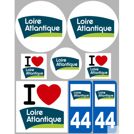 Département 44 la Loire Atlantique (8 autocollants variés) - Autocollant(sticker)