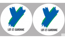 Département 47 le Lot et Garonne (2 fois 10cm) - Autocollant(sticker)