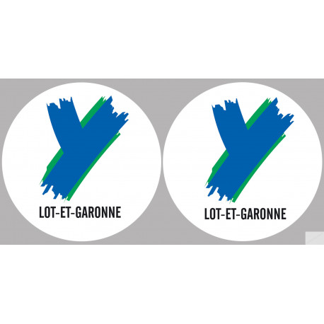 Département 47 le Lot et Garonne (2 fois 10cm) - Autocollant(sticker)