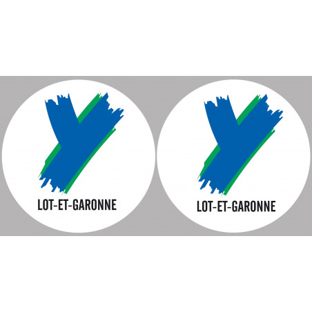 Département 47 le Lot et Garonne (2 fois 10cm) - Autocollant(sticker)