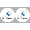 Département 51 la Marne (2 fois 10cm) - Autocollant(sticker)