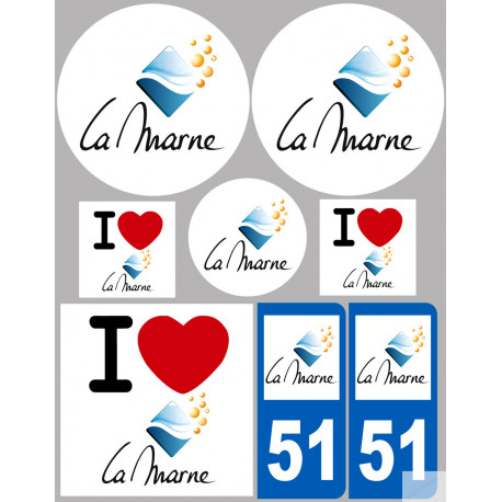 Marne (8 autocollants variés) - Autocollant(sticker)