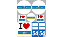 Département 54 la Meurthe et Moselle (8 autocollants variés) - Autocollant(sticker)
