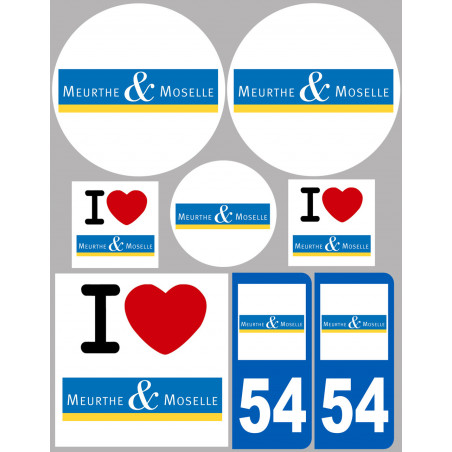 Meurthe et Moselle (8 autocollants variés) - Autocollant(sticker)