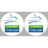 Département 55 la Meuse (2 fois 10cm) - Autocollant(sticker)