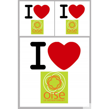 Département 60 l'Oise (1fois 10cm / 2 fois 5cm) - Autocollant(sticker)