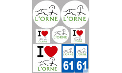 Département 61 l'Orne (8 autocollants variés) - Autocollant(sticker)