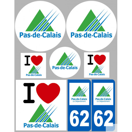 Pas-de-Calais (8 autocollants variés) - Autocollant(sticker)