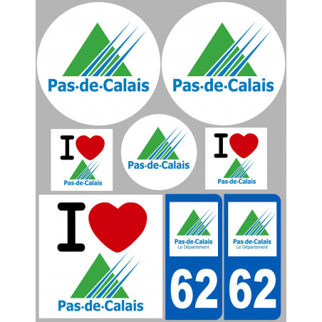 Pas-de-Calais (8 autocollants variés) - Autocollant(sticker)