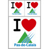 Département 62 le Pas-de-Calais (1fois 10cm / 2 fois 5cm) - Autocollant(sticker)