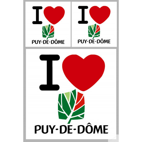 Département 63 le Puy-de-Dôme (1fois 10cm / 2 fois 5cm) - Autocollant(sticker)