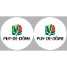 Département 63 le Puy-de-Dôme (2 fois 10cm) - Autocollant(sticker)