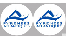 Département 64 les Pyrénées Atlantique (2 fois 10cm) - Autocollant(sticker)