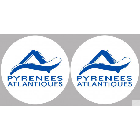 Département 64 les Pyrénées Atlantique (2 fois 10cm) - Autocollant(sticker)