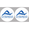 Département 64 les Pyrénées Atlantique (2 fois 10cm) - Autocollant(sticker)
