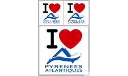 Département 64 les Pyrénées Atlantique (1fois 10cm / 2 fois 5cm) - Autocollant(sticker)