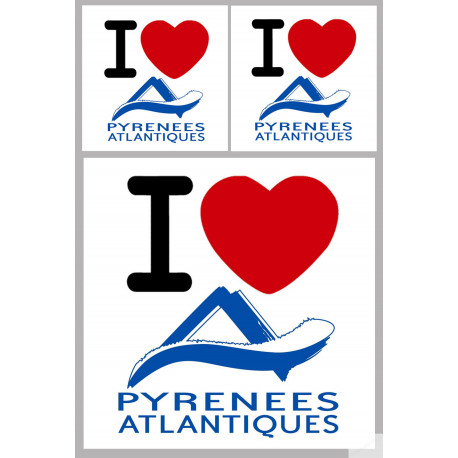 Département 64 les Pyrénées Atlantique (1fois 10cm / 2 fois 5cm) - Autocollant(sticker)