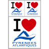 Département 64 les Pyrénées Atlantique (1fois 10cm / 2 fois 5cm) - Autocollant(sticker)