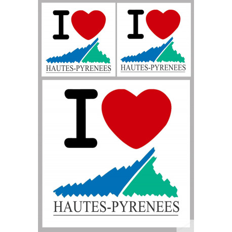 Département 65 les Hautes-Pyrénées (1fois 10cm / 2 fois 5cm) - Autocollant(sticker)