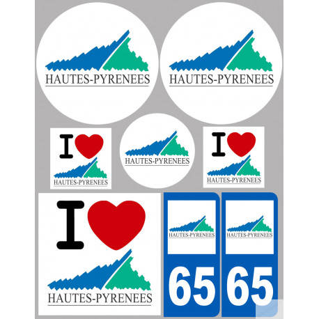 Hautes-Pyrénées (8 autocollants variés) - Autocollant(sticker)