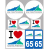 Département 65 les Hautes-Pyrénées (8 autocollants variés) - Autocollant(sticker)