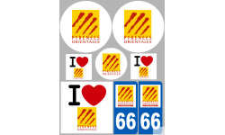 Département 66 les Pyrénées Orientales (8 autocollants variés) - Autocollant(sticker)