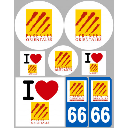 Pyrénées Orientales (8 autocollants variés) - Autocollant(sticker)