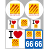 Département 66 les Pyrénées Orientales (8 autocollants variés) - Autocollant(sticker)