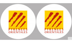 Département 66 les Pyrénées Orientales (2 fois 10cm) - Autocollant(sticker)