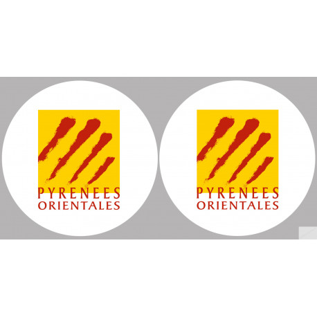 Département 66 les Pyrénées Orientales (2 fois 10cm) - Autocollant(sticker)