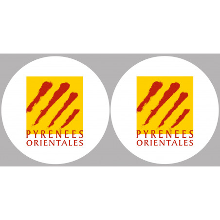 Département 66 les Pyrénées Orientales (2 fois 10cm) - Autocollant(sticker)