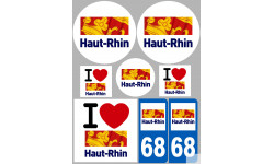 Département 68 le Haut-Rhin (8 autocollants variés) - Autocollant(sticker)