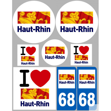 Haut-Rhin (8 autocollants variés) - Autocollant(sticker)