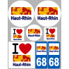 Département 68 le Haut-Rhin (8 autocollants variés) - Autocollant(sticker)