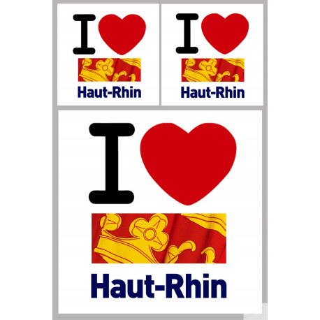 Département 68 le Haut-Rhin (1fois 10cm 2fois 5cm) - Autocollant(sticker)