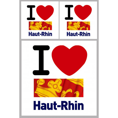 Département 68 le Haut-Rhin (1fois 10cm 2fois 5cm) - Autocollant(sticker)