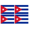 Drapeau Cuba (4 fois 9.5x6.3cm) - Autocollant(sticker)