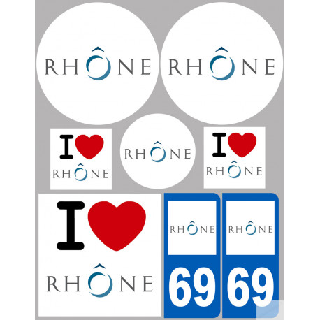 Rhône (8 autocollants variés) - Autocollant(sticker)