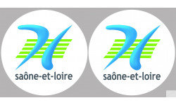 Département 71 la Saône et Loire (2 fois 10cm) - Autocollant(sticker)