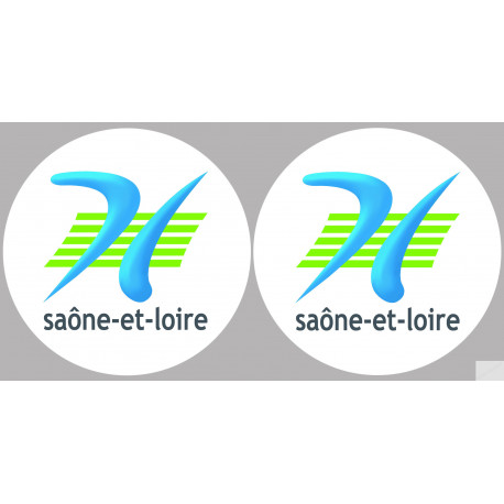 Département 71 la Saône et Loire (2 fois 10cm) - Autocollant(sticker)