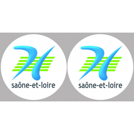 Département 71 la Saône et Loire (2 fois 10cm) - Autocollant(sticker)