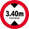 hauteur de passage maximum 3.40m - 5cm - Sticker/autocollant