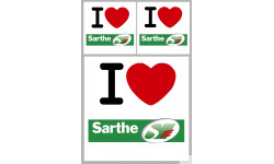 Département 72 la Sarthe (1fois 10cm 2fois 5cm) - Autocollant(sticker)