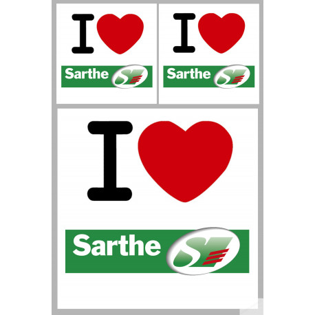 Département 72 la Sarthe (1fois 10cm 2fois 5cm) - Autocollant(sticker)