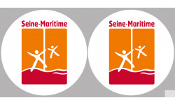 Département 76 la Seine Maritime (2 fois 10cm) - Autocollant(sticker)