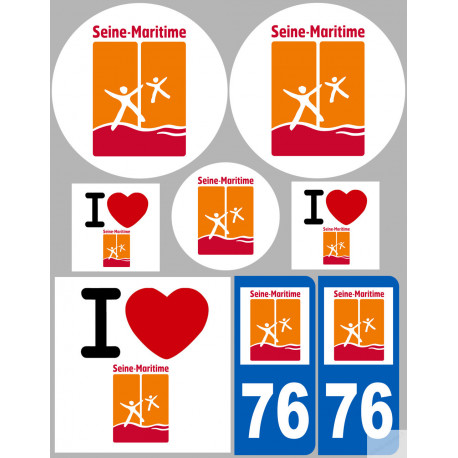 Seine Maritime (8 autocollants variés) - Autocollant(sticker)