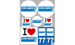 Département 77 la Seine et Marne (8 autocollants variés) - Autocollant(sticker)